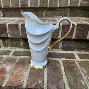 Richfield Tachikichi Adam Eve Pattern Japan Vtg Pitcher Porcelain Gold Art Deco